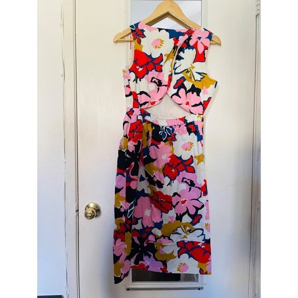 Anthropologie Whit Two Petal Print Dress with pockets and back opening Sz 6 - Picture 2 of 10